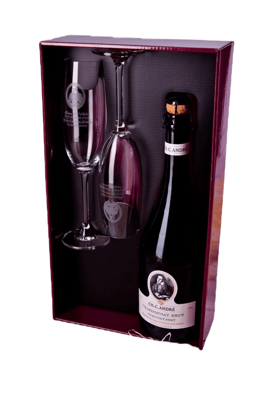 Moravský sekt Brut v dárkovém balení
